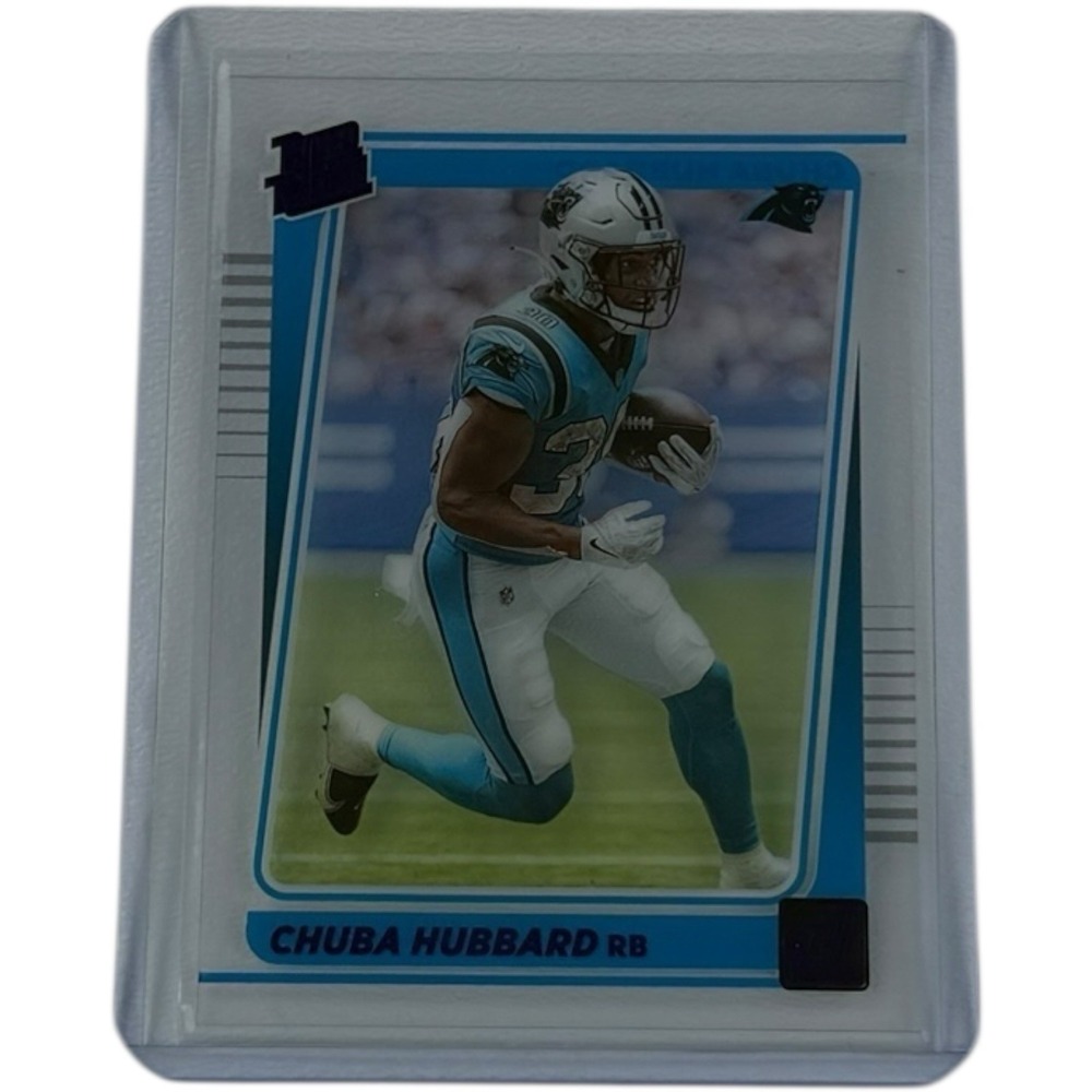 2021 Panini Clearly Donruss Rated Rookie Purple Chuba Hubbard #87 Rookie RC